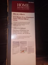 *(set of 2) Premium Faux Wood Blinds Cordless 52×48 white