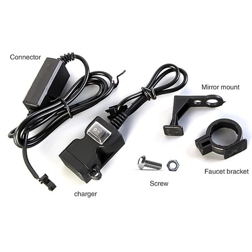 Dual USB Port Mounts Handlebar For Socket Charger Phone Motorcycle Adapter - Picture 3 of 7