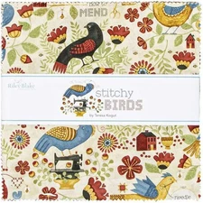 Stitchy BIrds by Teresa Kogut from Riley Blake 10" Stacker 42 10-inch Squares