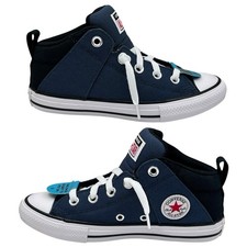 Converse Chuck Taylor All Star Youth Boy's Slip on Shoes Size 2 Navy Blue-Black