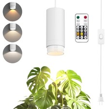 Zoomable Remote Pendant Grow Lights with Auto On/Off 1 Light with Timer White