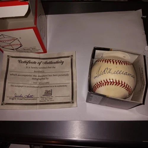 Ted Williams Autographed Bobby Brown AL Baseball MLB HOF: Shop at Home COA