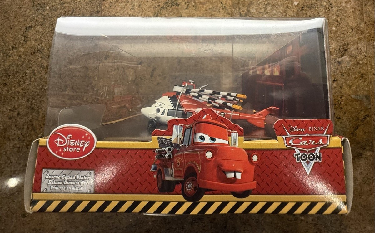 その他 Disney Store Cars Toon Die Cast Set MINT & RARE!! PIXAR CARS TOON DISNEY STORE RESCUE SQUAD MATER 1:43