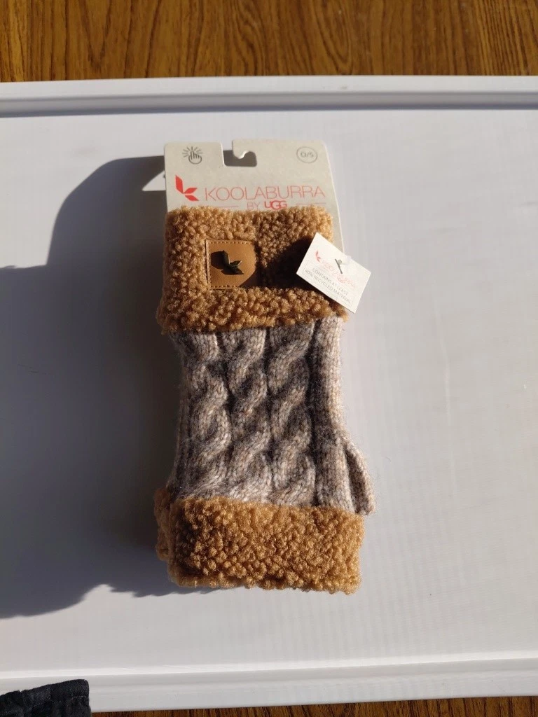 Koolaburra by UGG Women’s Cable Fingerless Gloves Chestnut One Size New 0149