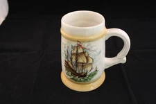 Beer Stein Made in Chile Tall Ship Design 5 1/2" Tall Ceramic