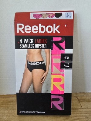 Womens 4PK Reebok Preformance Training  Seamless Hipster Panties Size Large 