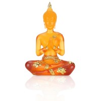 Buddha Statue Harz Gartendeko Thai Figur Balkon Terrasse Deko 18Cm