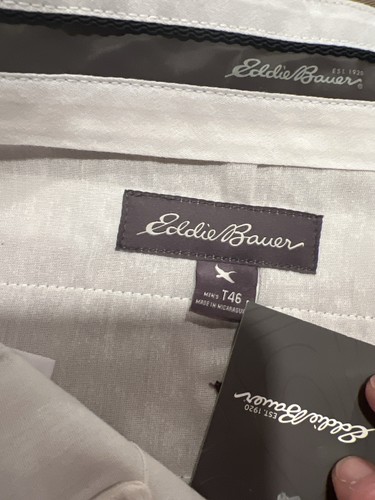 Eddie Bauer 46x32 Tall Wrinkle-Free Relaxed Fit Pleated Dress Chino Khaki Work - Picture 6 of 14