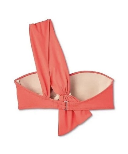 Top de bikini acolchado Shade & Shore de un hombro con frente torcido talla 34C - Rojo - NUEVO - Imagen 6 de 9