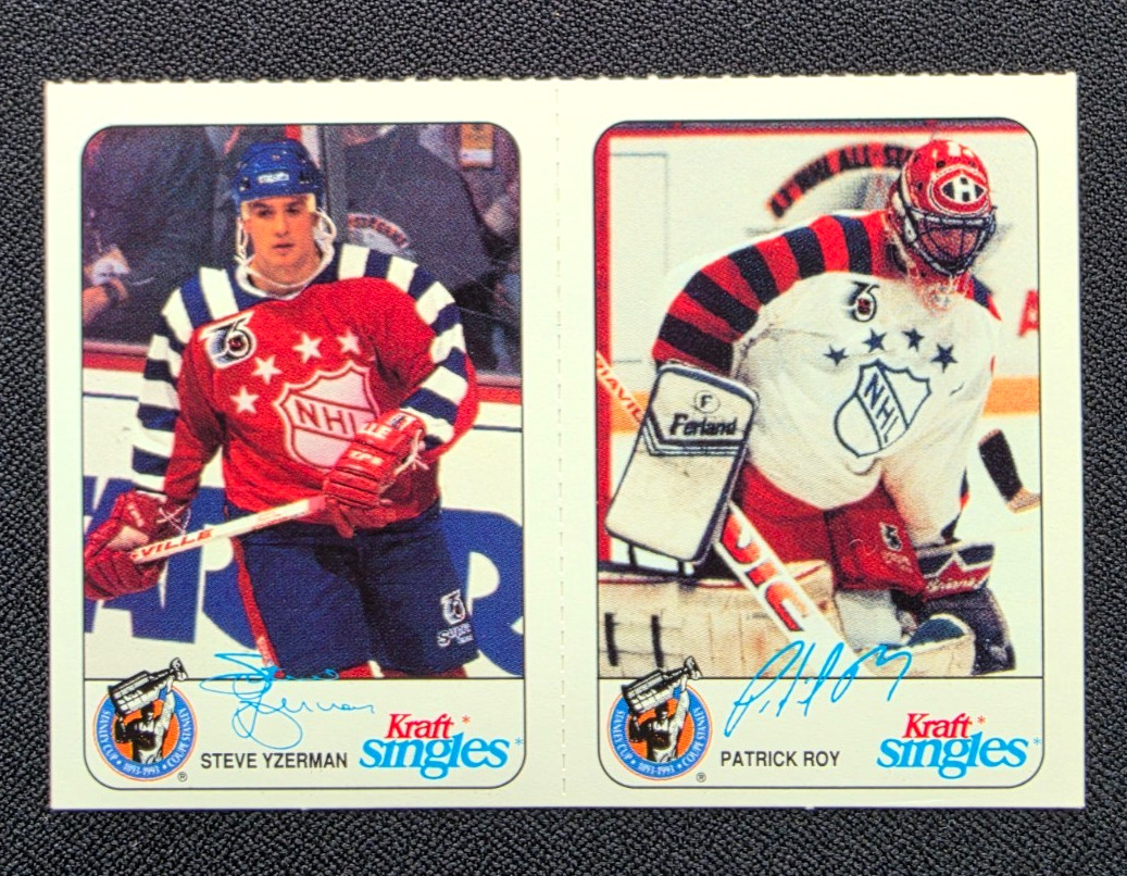1992-93 Kraft Singles All-Stars Patrick Roy / Steve Yzerman #NNO