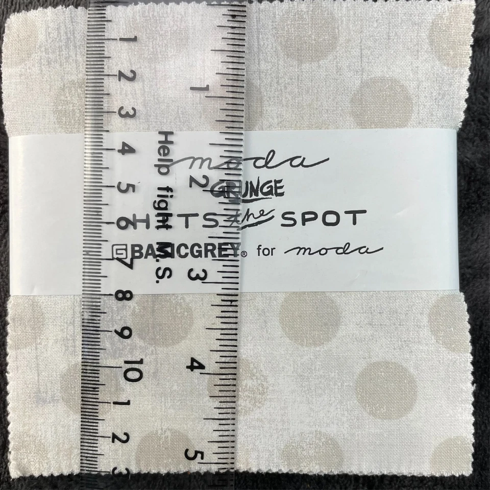 MODA Fabric Grunge Hits the SPOT BasicGrey Polka Dot Charm Pack 42 - 5x5 - Image 2 of 4