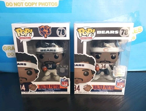 NFL WALTER PAYTON FUNKO POP LOT 78 Chicago Bears 2 Versions Navy & White Jersey