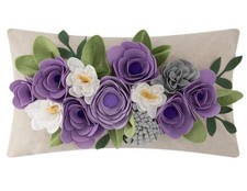 Decorative 3D Flower Throw Pillow Covers Accent Floral 3dflower-b-purple