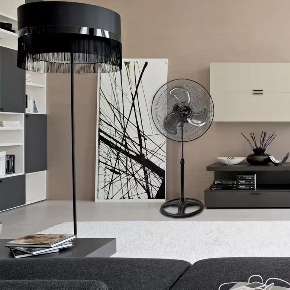 18 in. Ventilador industrial de alta resistencia con pedestal oscilante de altura ajustable Foto 2 de 4