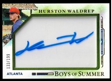 Hurston Waldrep 2025 Panini Boys of Summer Jumbo Acetate Signature /199 #32 (RC)