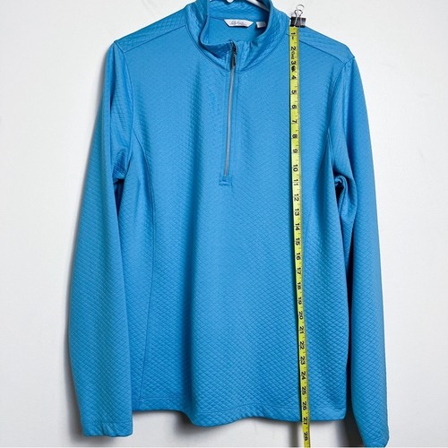 Lady Hagen Essentials Quilted 1/4 Zip Pullover Blue Large Golf Pickleball Tennis - Picture 8 of 11