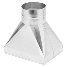 8" x 6" x 4" Straight Register Boot, Galvanized Steel Transition Rectangular ...