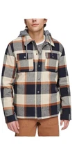 Levi's Men's Plaid Sherpa Lined Hooded Shirt Jacket Size L