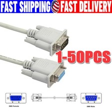 DB9 RS232 Male to Female Serial Port Extension Cable Cord3ft/5ft/10ft/16.4ft Lot