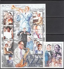 Ghana - Mail 2001 Yvert 2639/44+H.400 ** Mnh Jazz Musicians
