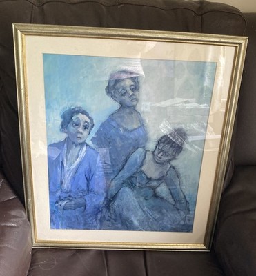 Ölgemälde auf Karton der walisischen Künstlerin Kath Mallon ~ gerahmt & signiert ~ 57 cm x 49 cm
