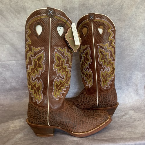 Men’s Twisted X Cowboy Boots 10.5 EE Buckaroo Square Toe 16” Leather - Picture 2 of 20