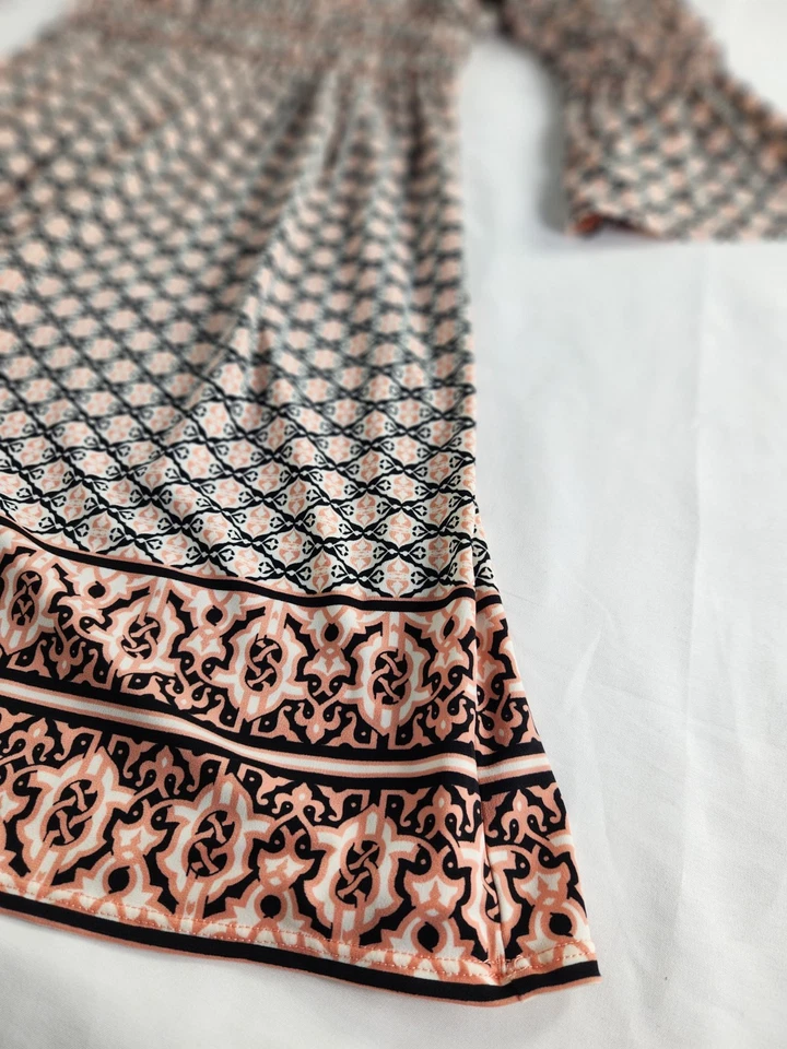 Max Edition A Line Knit Dress Womens Medium Y2K Smocked Babydoll Boho Max - Image 3 of 4