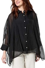 WynneLayers Women's Lightweight Unstructured Shirt Black