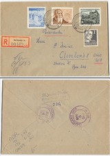 German Democratic Republic #98,176,10N29 DDR to Cleveland OH, Registered, 1953