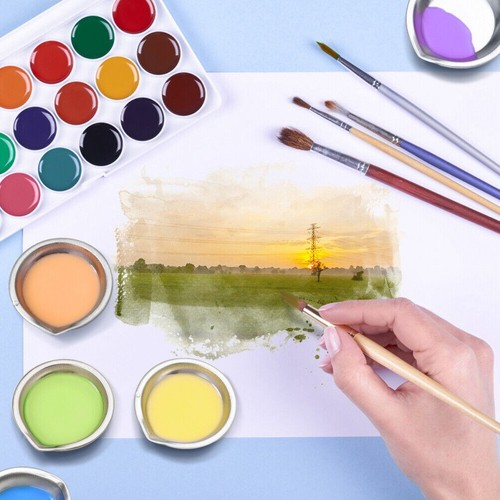 12PCS Small Round Paint Coloring Palette for Artist Paint Mixing Cups Metal Tray - Picture 4 of 10