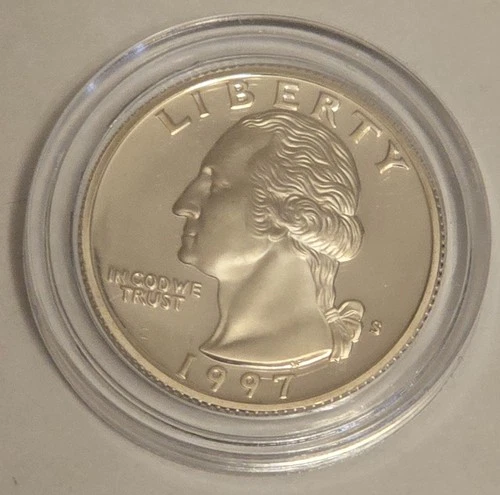 1997 S (Silver) Washington Quarter Proof - BU Condition - In Capsule 90% Silver