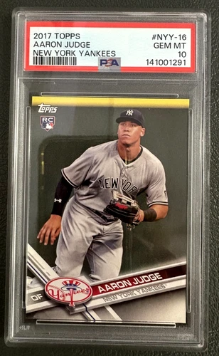 2017 AARON JUDGE NY YANKEES  TOPPS TEAM SET ROOKIE CARD #NYY-16 PSA 10 GEM-MT