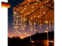 Eisregen Lichterkette AußEn, LED Lichtervorhang Mit Timer, IP44 Wasserdicht 8