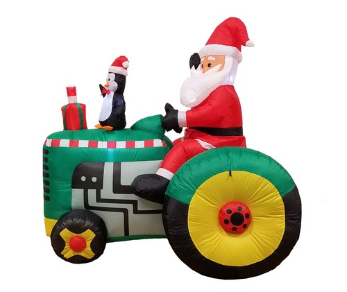 Tractor inflable de Navidad de 5,3 pies de altura con LED de pingüino... - Imagen 5 de 8
