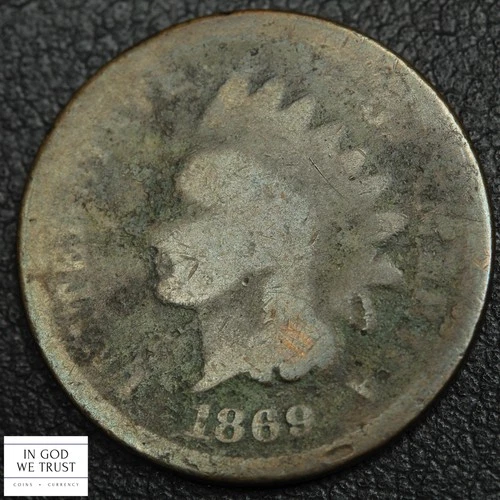 1869 Indian Head Copper Cent 1C