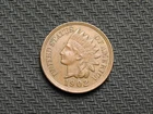💰 COPPER COIN! AU 1902 INDIAN HEAD CENT PENNY FULL LIBERTY & DIAMONDS 426us ✨
