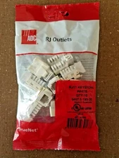 RJ11 Voice Grade Jacks 6-Position 6-Conductors 6467 5 195-20 ADC White BAG OF 10