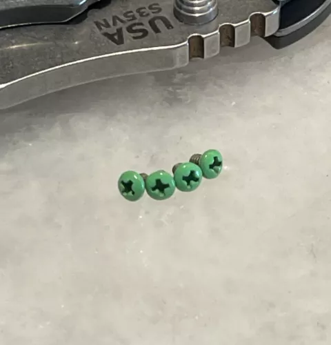 Neon Green Screws For Clip/Tab Rick Hinderer XM-18 XM-24 Eklipse Knife 4pcs