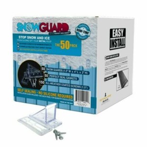 50 MINI Snow Guard Stop Ice Buildup Seal Gasket Metal Roof Mounting Screws