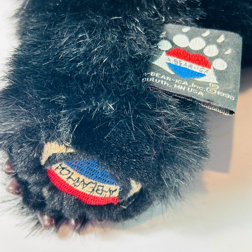 Vintage Schwarzbär Plüschtier A-Bear-Ica 12 Zoll Stofftier 1998 Hergestellt in den USA - Bild 5 von 8