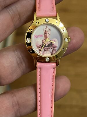 VTG Mattel Barbie Wristwatch Watch Gold Tone Case Bezel With  display picture 1
