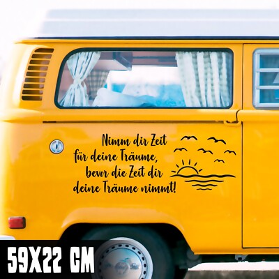 AUTO AUFKLEBER ''NIMM DIR ZEIT FÜR...'' 59X22CM CAMPER BUS VAN WOHNMOBIL #0328