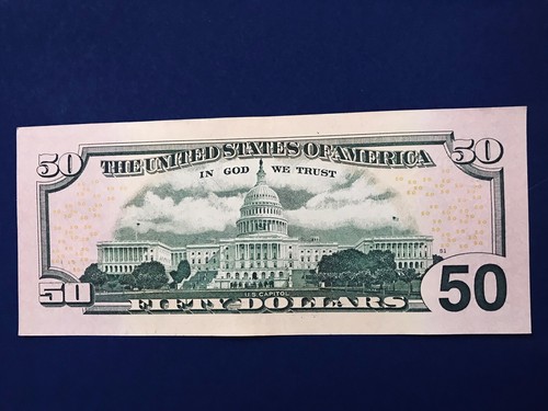 1-$50 Dollar Bill 2013 Fancy Serial#, Nice Condition - Picture 2 of 2