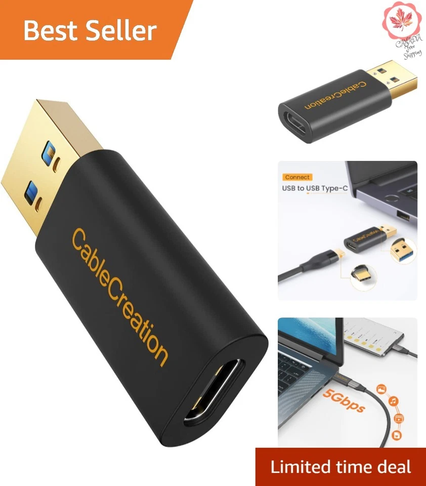 Adaptador USB A a C - Transferencia de Datos 5Gbps, Carga Segura, Compacto y Compatible Foto 2 de 4