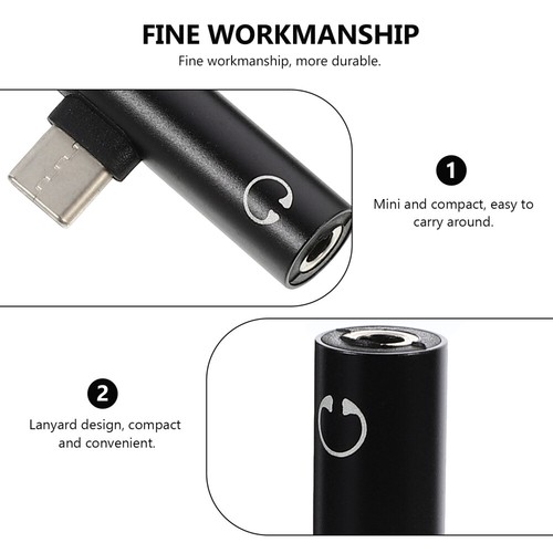 2Pcs Type- Headphone Adapters Professional Type- Charging Adapters - Zdjęcie 10 z 12