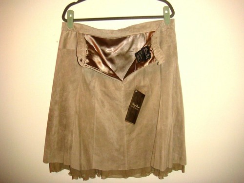 NEW Terry Lewis Women's SUEDE Skirt Sz.18 PETITE Removable Ruffle Underskirt - Picture 6 of 8