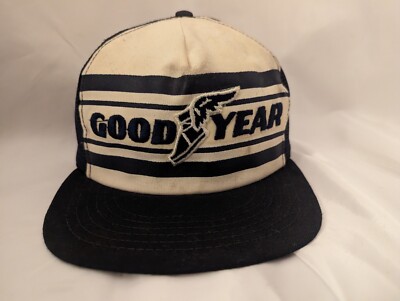 VINTAGE 90s GOODYEAR CAP USA製 Vintage Goodyear Good Year Hat Cap 2 Stripe Snapback Trucker Mesh