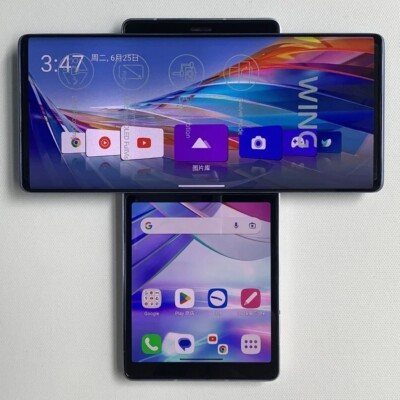 【訳アリ中古】LG WING LM-F100N グレー 本体 韓国版 スマホ LG Wing 5G LM-F100N 128GB Aurora Gray【韓国版 SIMフリー