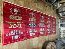 Set Of 5 San Francisco 49ers Championship Flag Banner 2'x3' Ft Mancave Decor