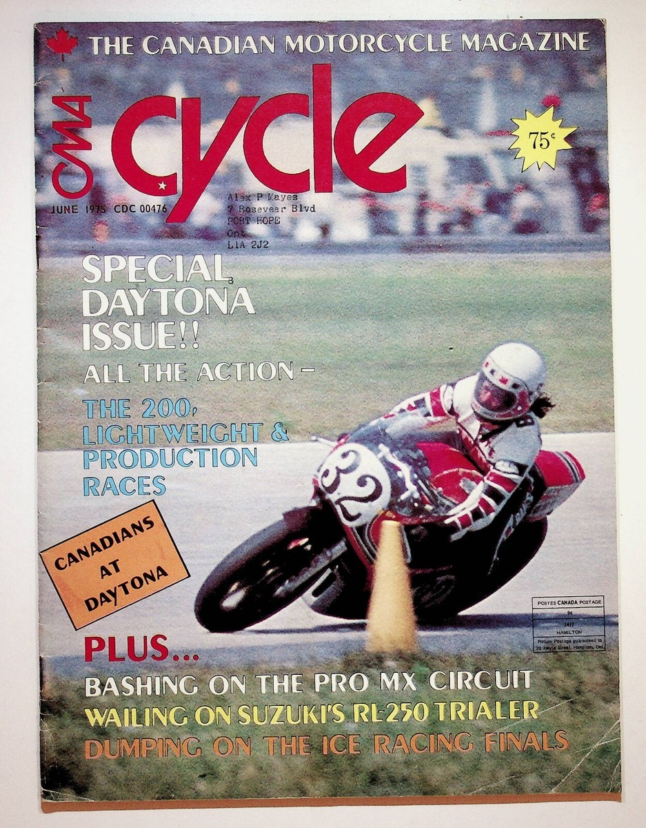 1975 June Cycle CMA Canadian Motorcycle Magazine Daytona Motocross